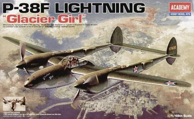 Academy - Academy 12208 1/48 P-38F Lighting Glacier Girl Lockheed Plastic Model Kit