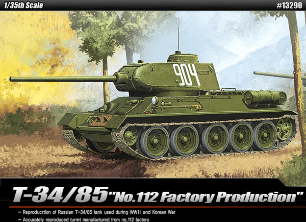 Academy - Academy 13290 1/35 T-34/85 "112 Factory Production" Plastic Model Kit