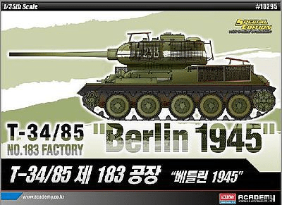 Academy - Academy 13295 1/35 T-34/85 No.183 Factory "Berlin 1945" Plastic Model Kit