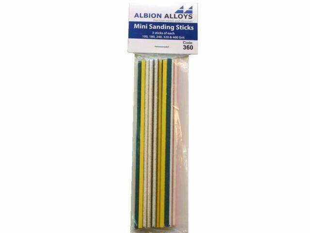 Albion Alloys - Albion 360 Mini Sanding Sticks - 3 Sticks of 100, 180, 240, 320 & 400 Grit