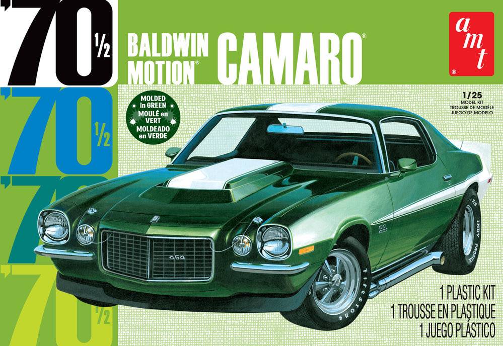 AMT - AMT 855M 1/25 Baldwin Motion 1970 Chevy Camaro - Dark Green Plastic Model Kit