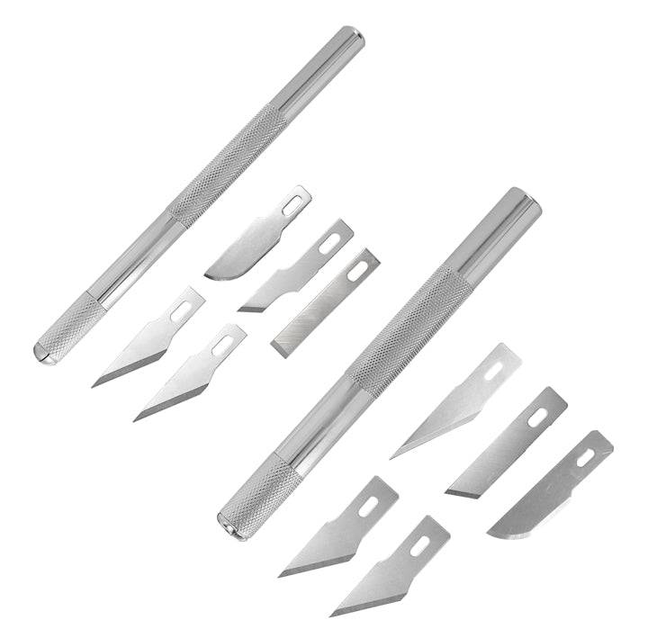 Bravo Handtools - Bravo Handtools 184972 Knife Set #1 and #2 Handles with 10 Assorted Blades
