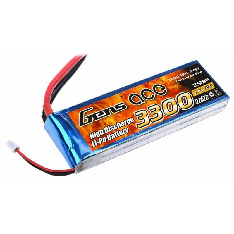 Gens Ace - Gens Ace 3300mAh 25C 7.4V Soft Case Lipo Battery