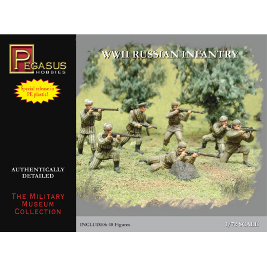 7498 1/72 WWII Russian Infantry Combo PE Plastic 40 piece set
