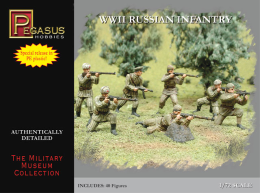 7498 1/72 WWII Russian Infantry Combo PE Plastic 40 piece set