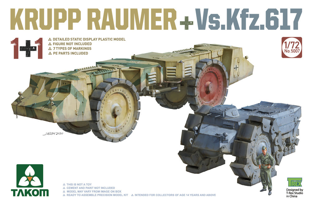 5007 1/72 Krupp Raumer+Vs.Kfz.617 1+1 Plastic Model Kit