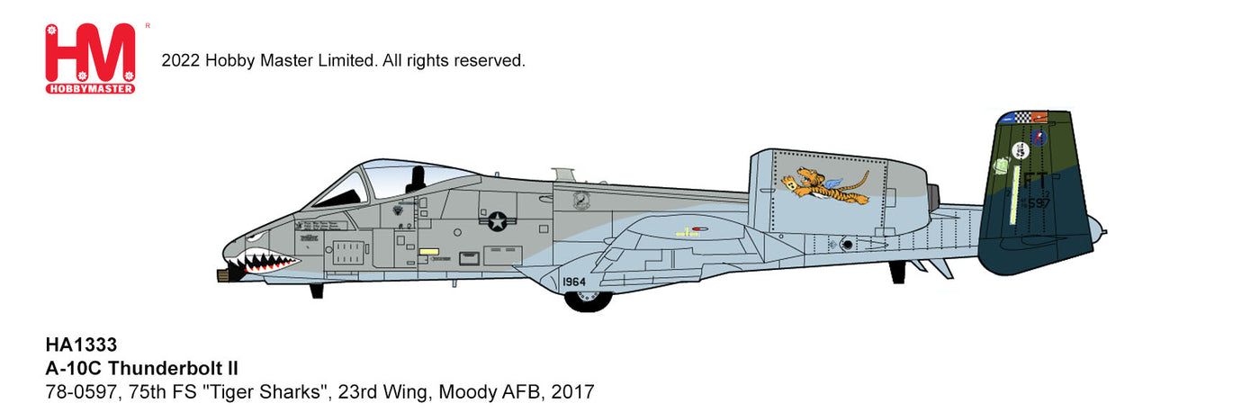 1/72 A10C Thunderbolt II 780597 75th FS   Tiger Sharks   23rd Wing Moody AFB 2017