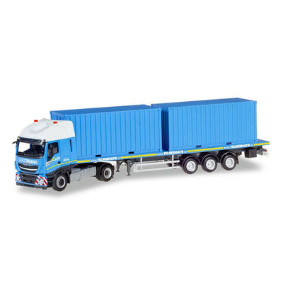Herpa - 1/87 Iveco Stralis XP Flatbed Semitraile