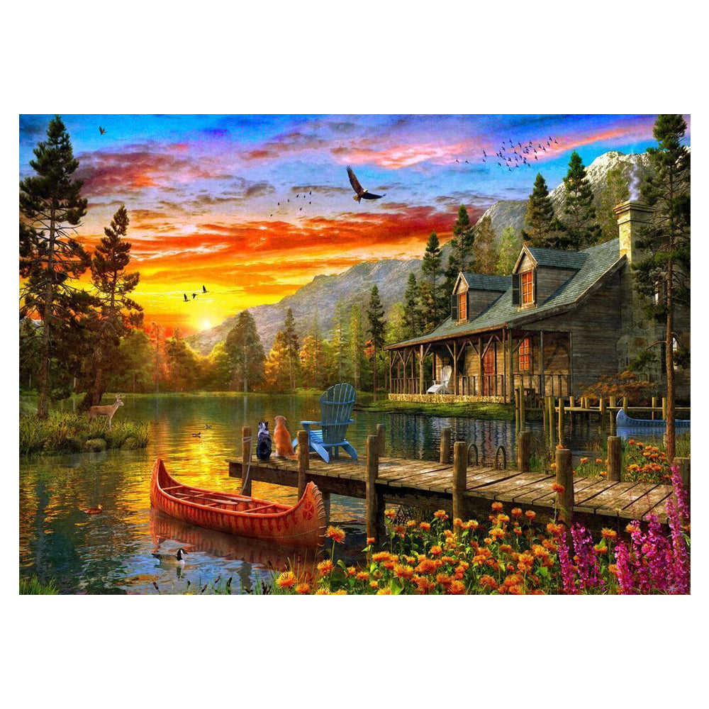 1000pc A Cottage at Sunset