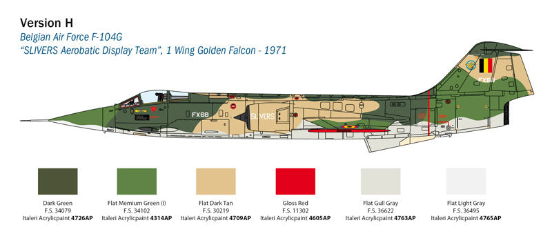 Italeri - 1:32 Lockheed Martin F-104 Starfighter  G/S (Upgraded Edition RF Version)