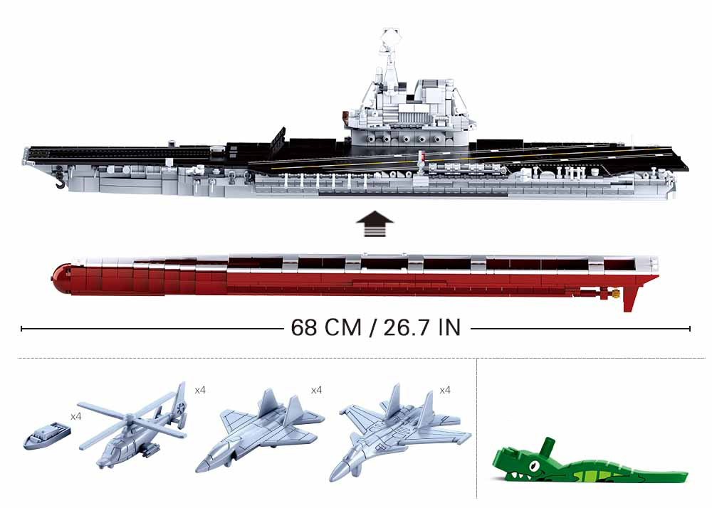 1450 1633pc Model Bricks Aircraft Carrier