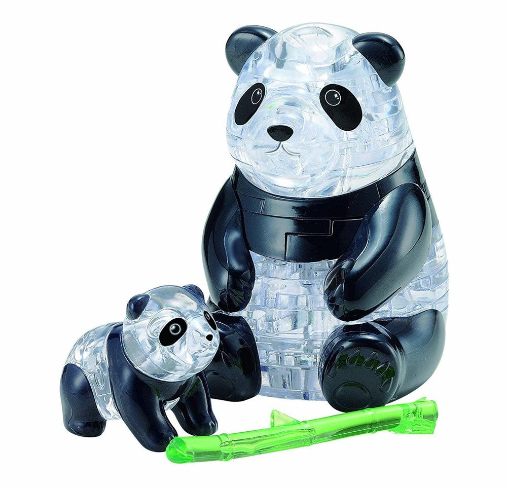 3D Crystal Puzzle: 2 Pandas