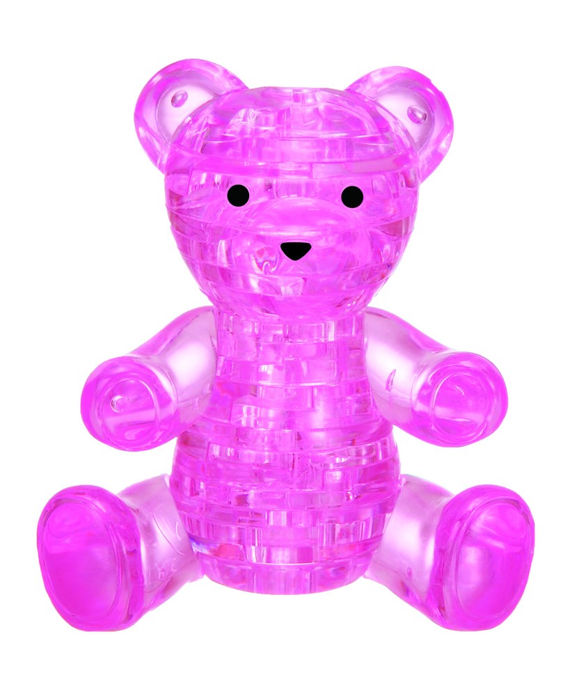 3D Pink Teddy Bear Crystal Puzzle