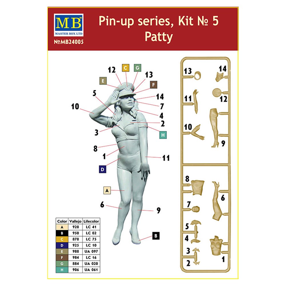 24005 1/24 Pinup series Kit No. 5. Patty Plastic Model Kit