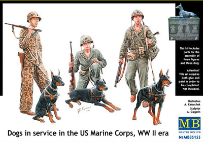 Master Box - Master Box 35155 1/35 Dogs in service in the US Marine Corps, WW II era Plastic Model Kit