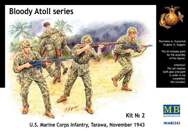 Master Box - Master Box 3543 1/35 Bloody Atoll series. Kit No 2, US Marine Corps Infantry, Tarawa, November 1943