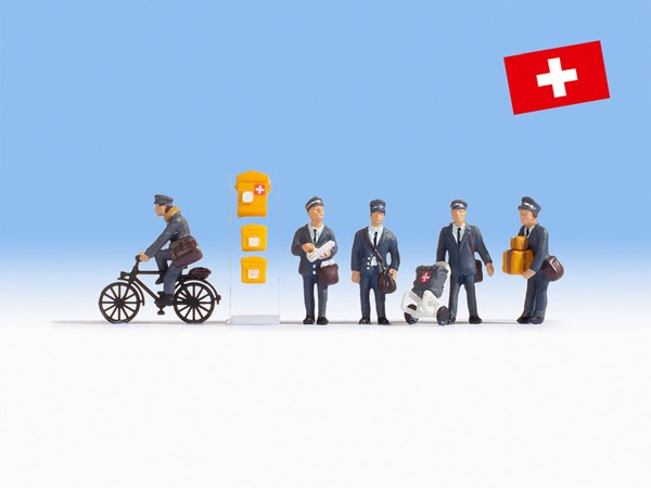 HO Swiss Postmen (5) & Accessories