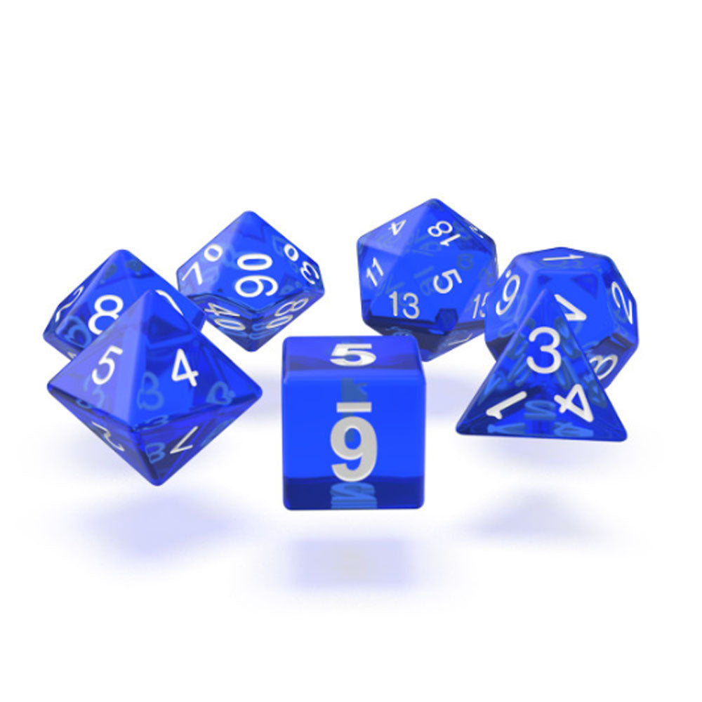 RPG Dice Set Translucent Blue Set of 7