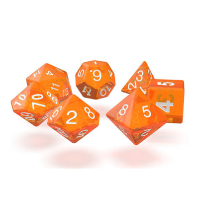 RPG Dice Set Translucent Orange Set of 7