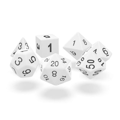 RPG Dice Set Solid White Set of 7