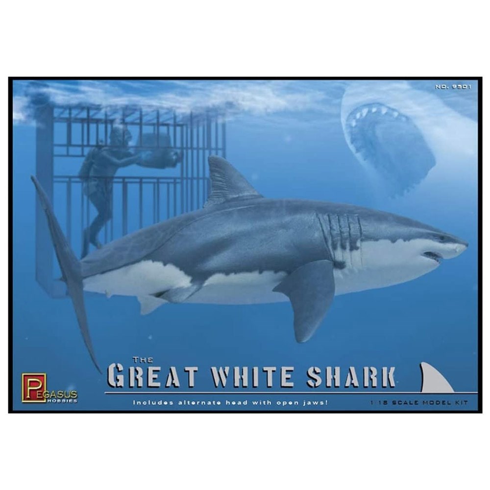 9501 1/18 Great White Shark with Cage and Diver