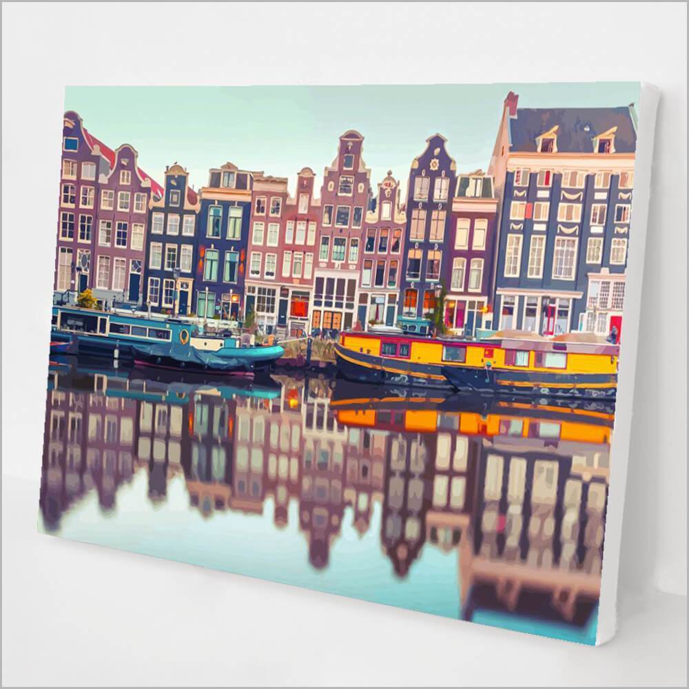 Paint by Numbers Kit Amsterdam Canal