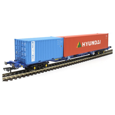 OO Tiphook KFA Container Wagon 93324 w/  20 Maritime and 40 Hyundai Containers Era 11