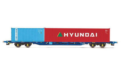 OO Tiphook KFA Container Wagon 93324 w/  20 Maritime and 40 Hyundai Containers Era 11