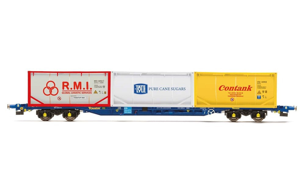 OO Tiphook KFA Container Wagon  93437 with 3 x 20 Tanktainers Contank/RMI/Tate and Lyle Era 11