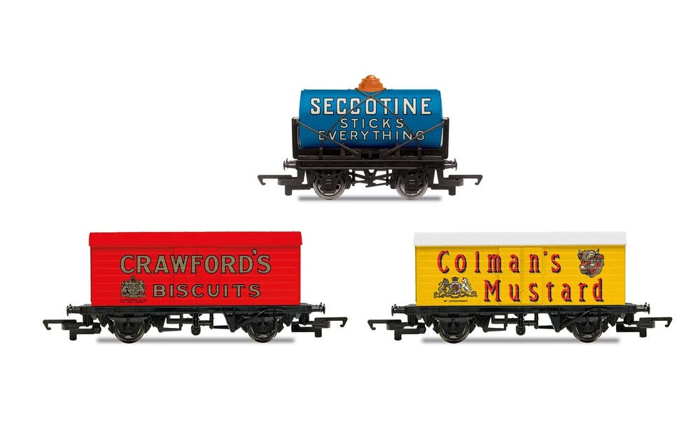 OO Retro Wagons Pack of 3 Crawfords  Biscuits Seccotine Tanker Colemans Mustard