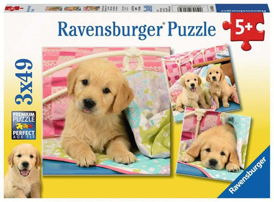 3x49pc Cute Puppy Dogs Puzzle