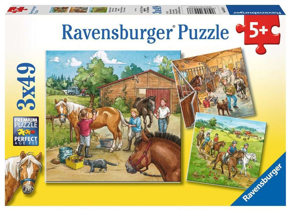 3x49pc A Day with Horses Puzzle