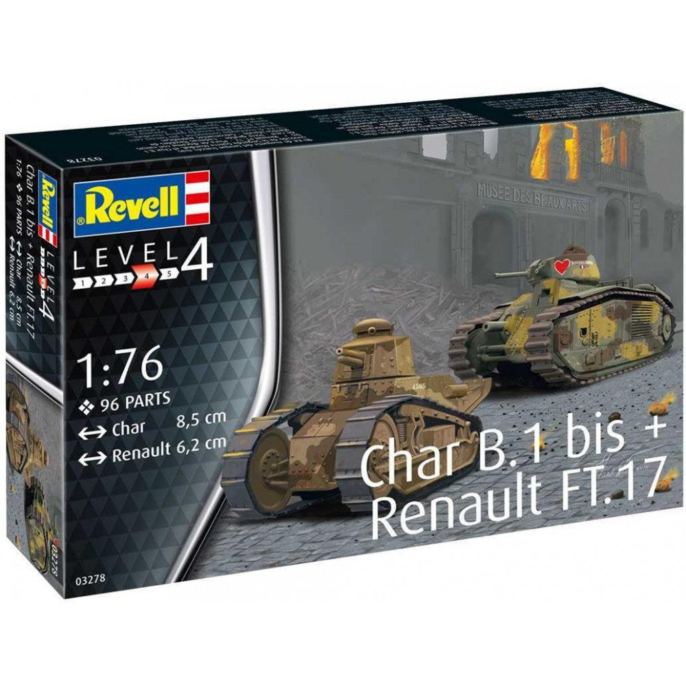 1/76 Char B.1 bis and Renault FT.17