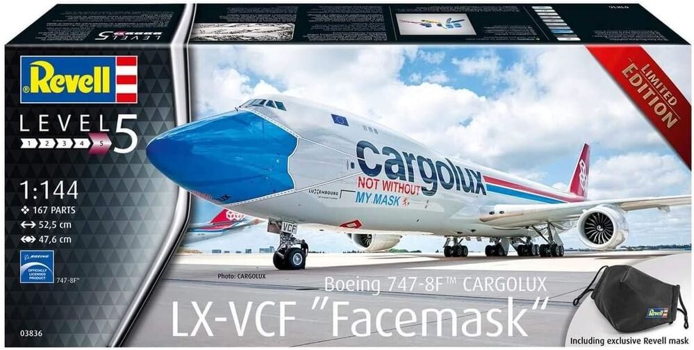 1/144 BOEING 7478F CARGOLUX LXVCF   FACEMASK