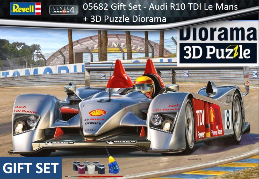 1/24 Audi R10 Tdi Le Mans Gift  Set w/ 3D Puzzle Diorama