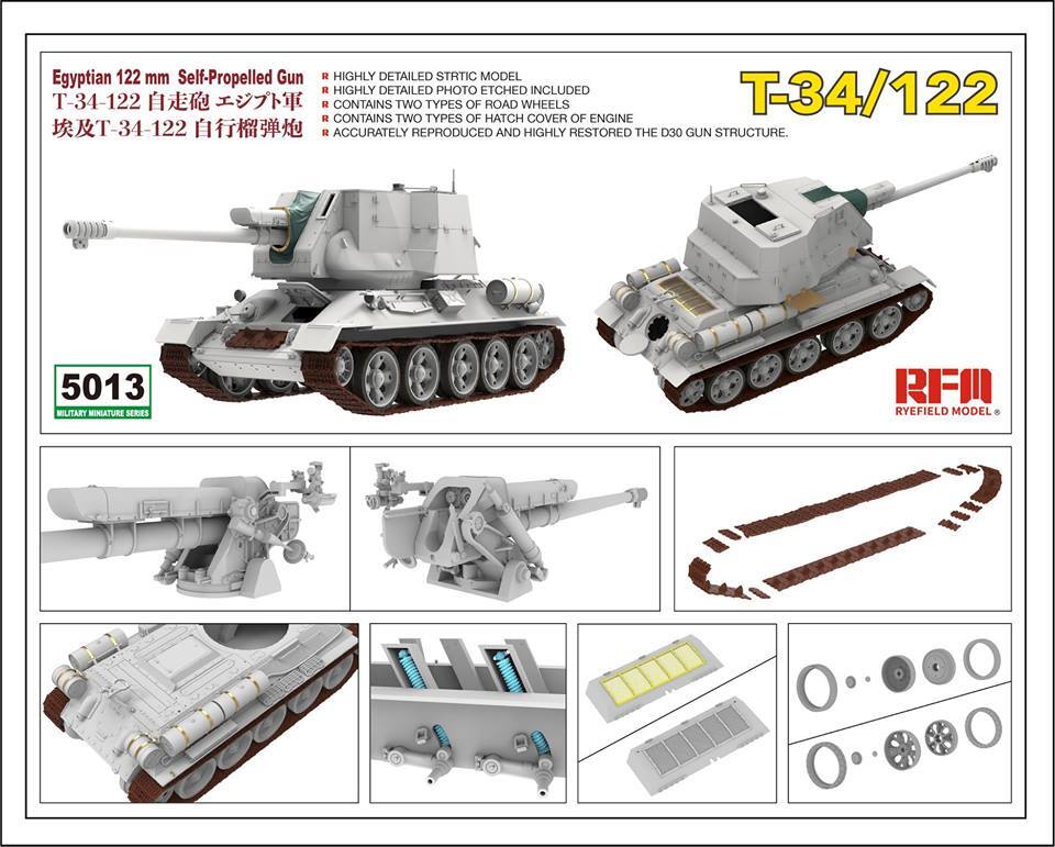 5013 1/35 T34/122 egyptian Plastic Model Kit