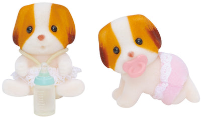 Chiffon Dog Twins with Bottle and  Pacifier