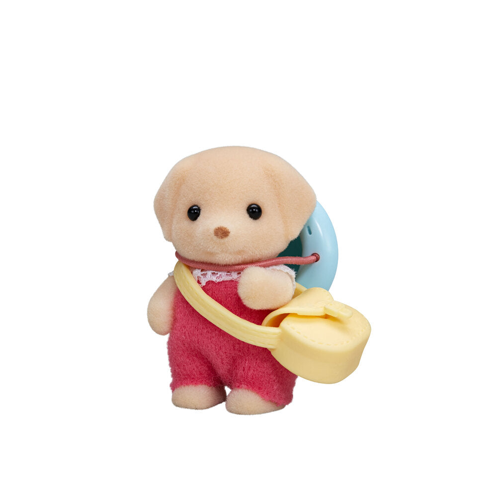 Yellow Labrador Baby with Bag and Hat