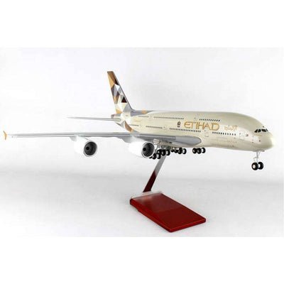 Skymarks - 1/100 A380 Etihad   w/Wooden Stand