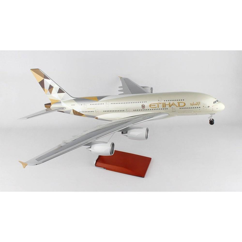Skymarks - 1/100 A380 Etihad   w/Wooden Stand