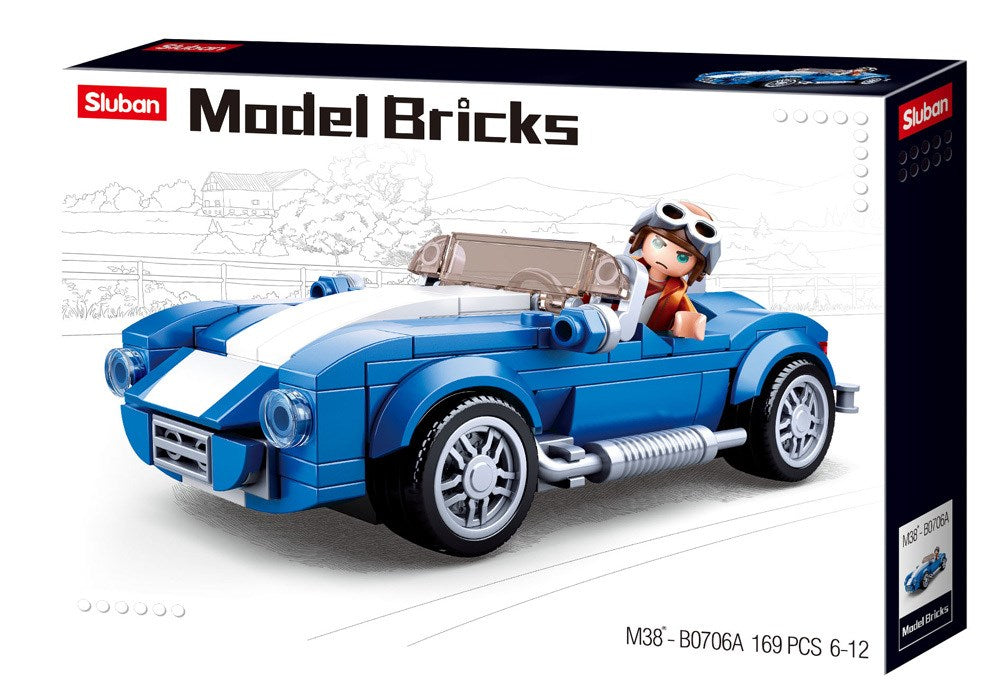 Model Bricks 172pc Blue Race Car