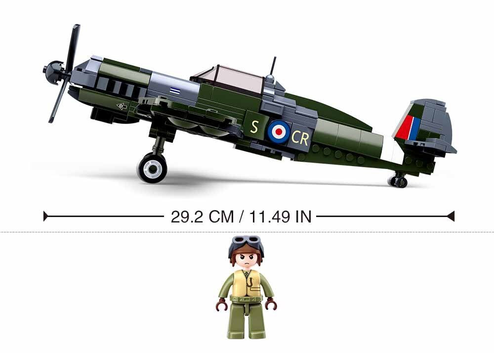Model Bricks 290pc WW2 Spitfire Fighter