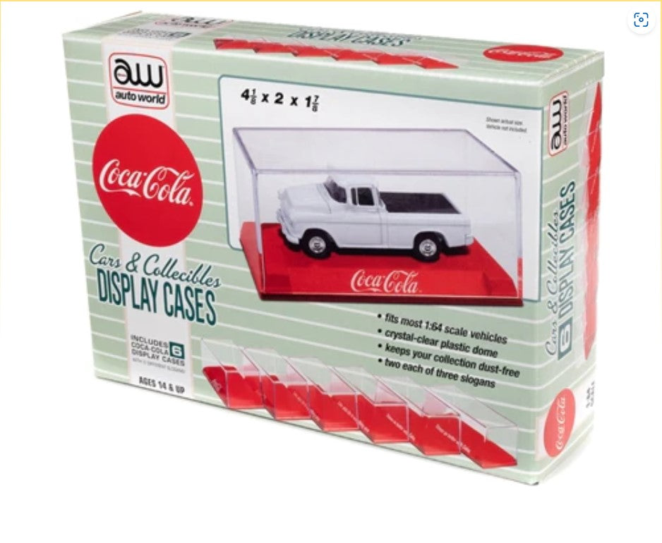 1/64 Acrylic Display Case 6 Pack CocaCola Red Base