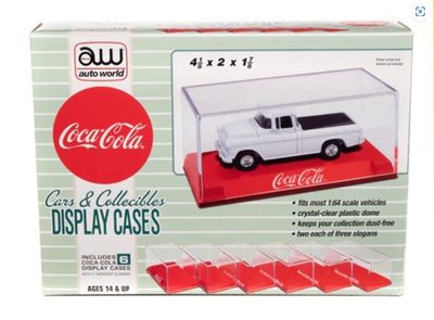 1/64 Acrylic Display Case 6 Pack CocaCola Red Base