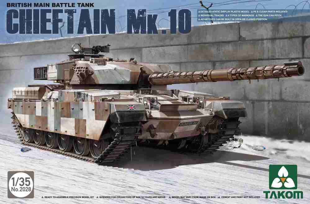 Takom - Takom 2028 1/35 British Main Battle Tank Chieftain Mk.10 Plastic Model Kit