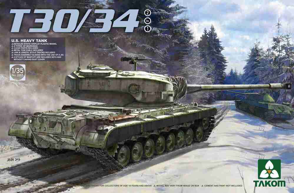 Takom - Takom 2065 1/35 U.S. Heavy Tank T30/34 2 in 1 Plastic Model Kit