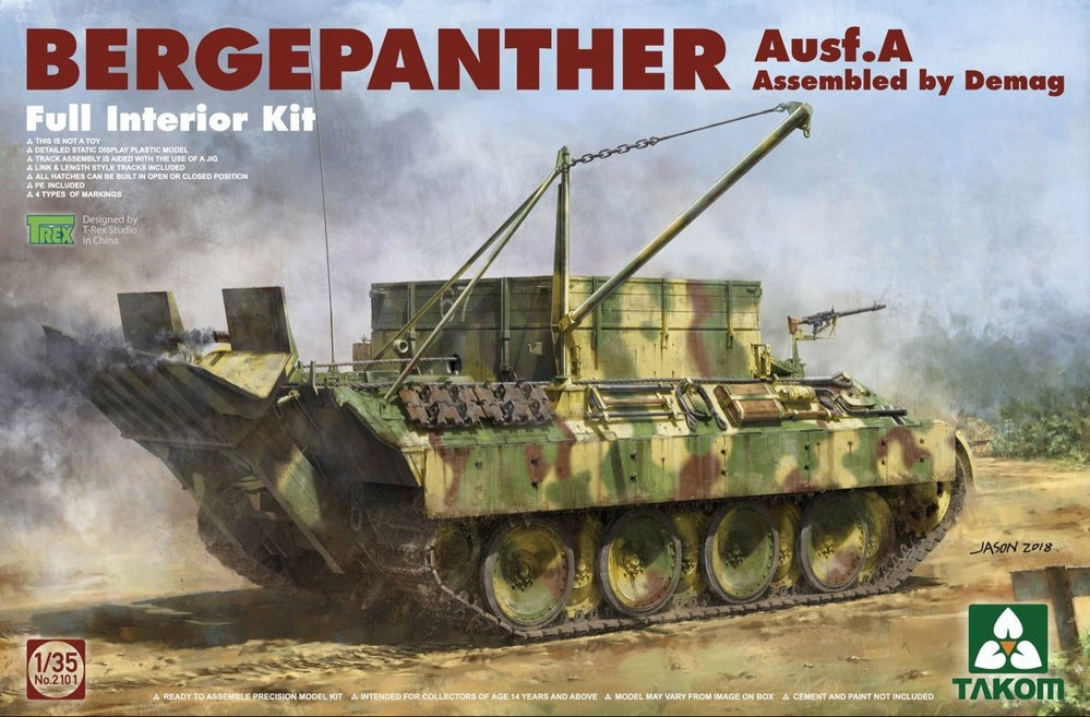 Takom - Takom 2101 1/35 Bergepanther Ausf.A Assembled w/ full interior kit Plastic Model Kit