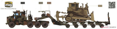 5002 1/72 U.S. M1070andM1000 w/D9R 70 Ton Tank Transporter w/Bulldozer Plastic Model Kit