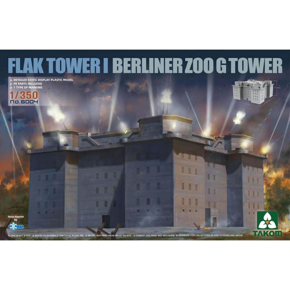 1/350 Flak Tower I Berliner Zoo G Tower Plastic Model Kit