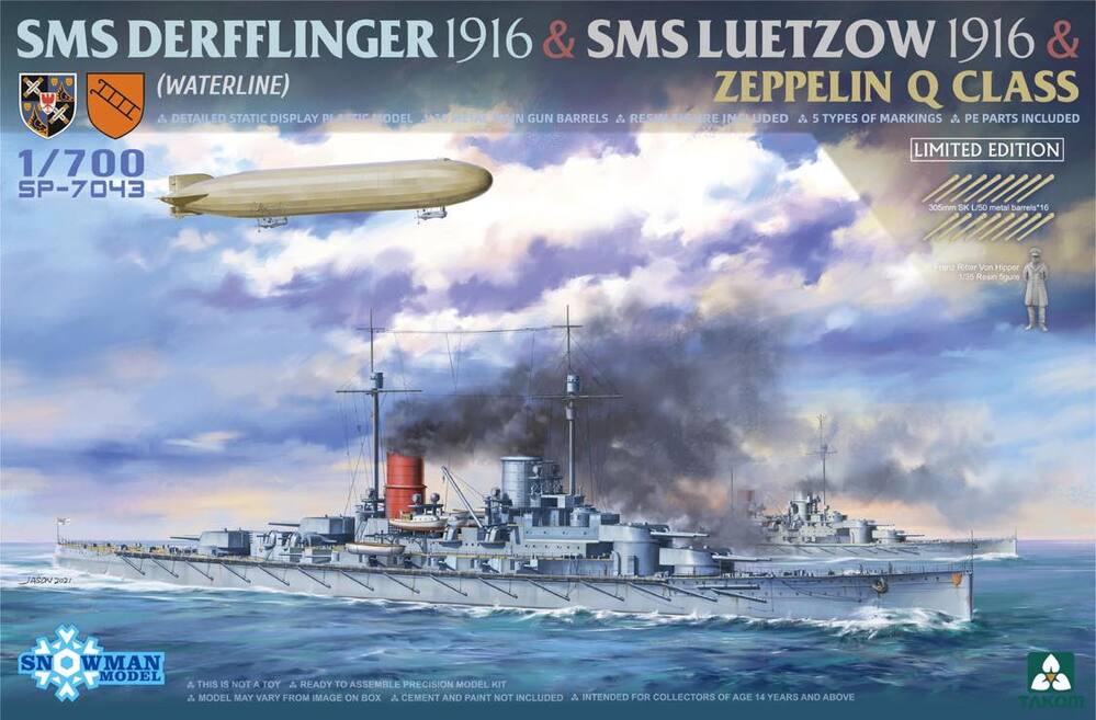 1/700 SMS Derfflinger 1916 & SMS Luetzow 1916 & Zeppelin Q Class (Limited Edition)
